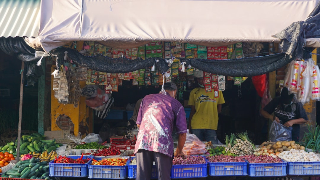 A traditional market stall in Denpasar, Bali