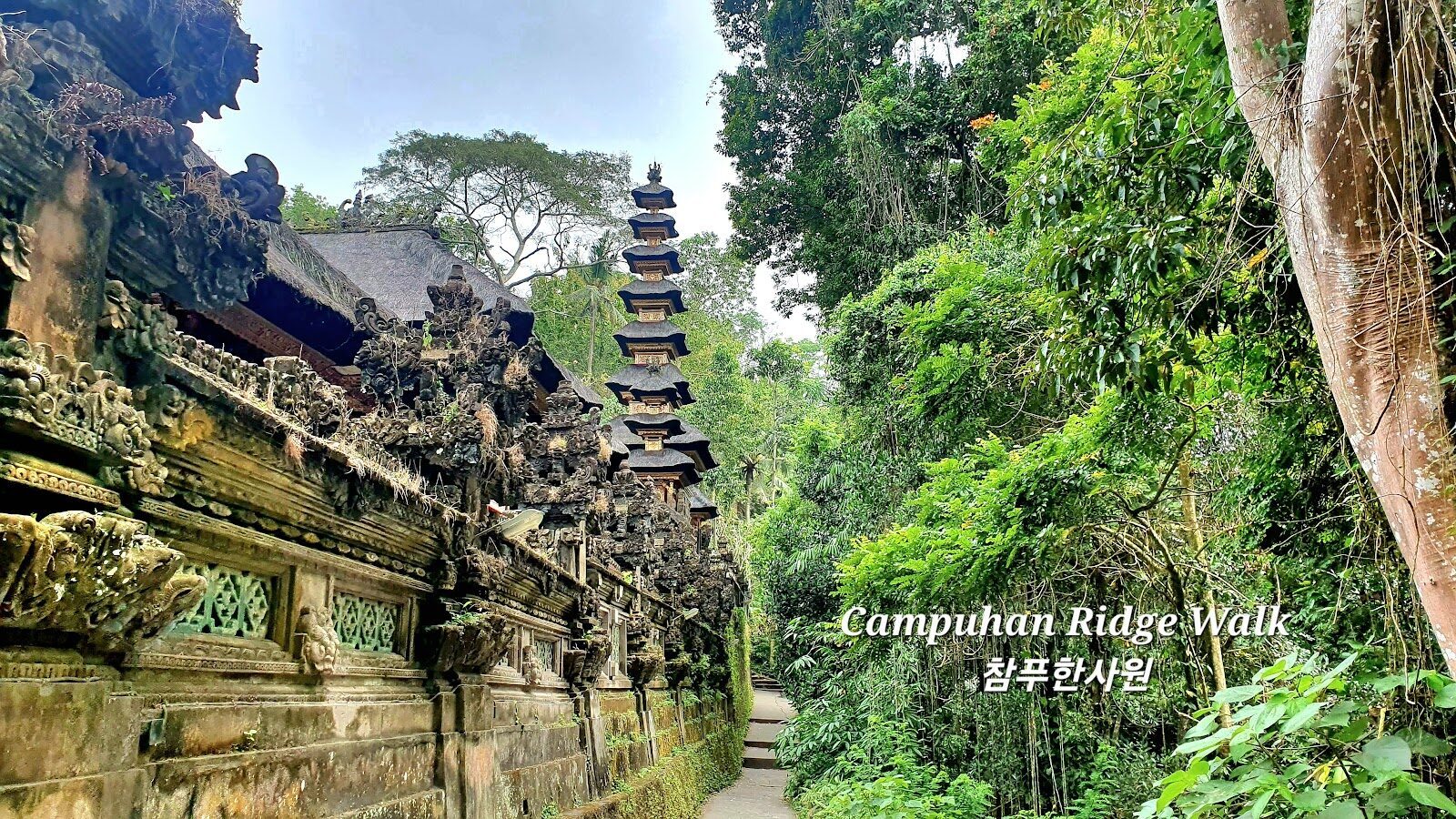 The paved rise up from the temple that delivers you onto the open ridge.