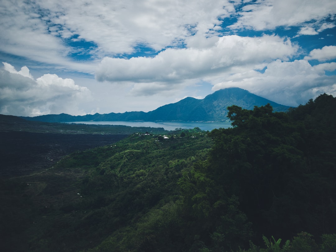 The Batur caldera and lake seen from the highland rim