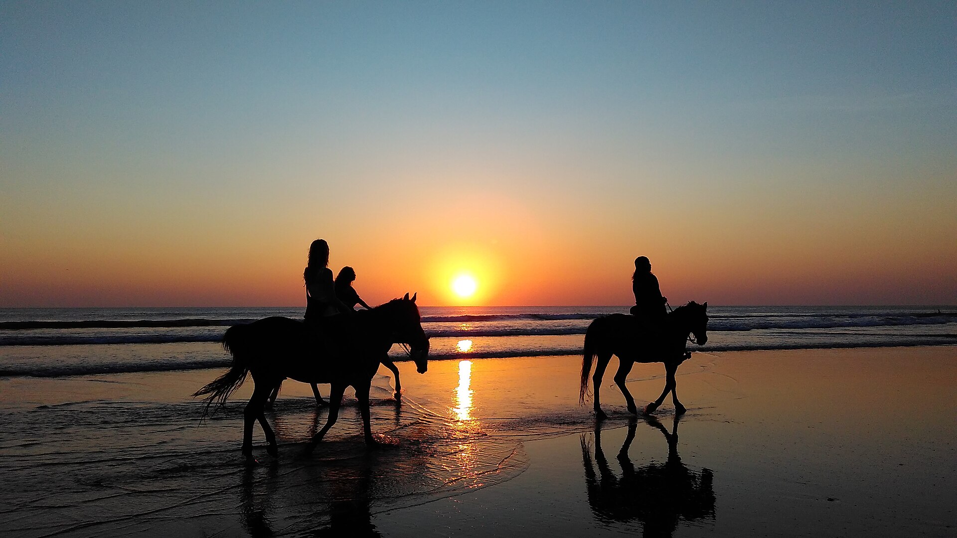 A horse ride along Seminyak beach at dusk