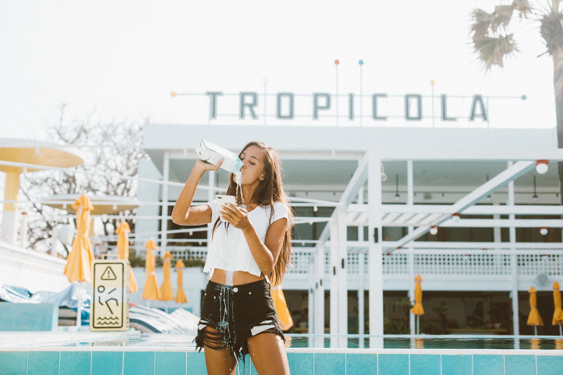 A colourful Seminyak beach club by the pool