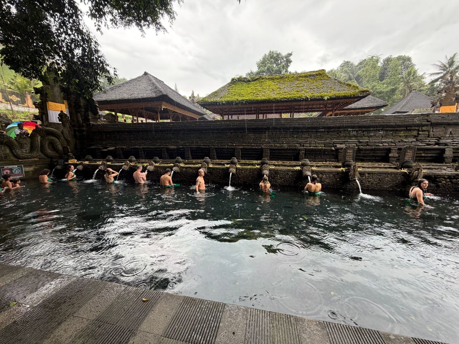 The bathing pools in their setting — busy, workmanlike, and very much in use.