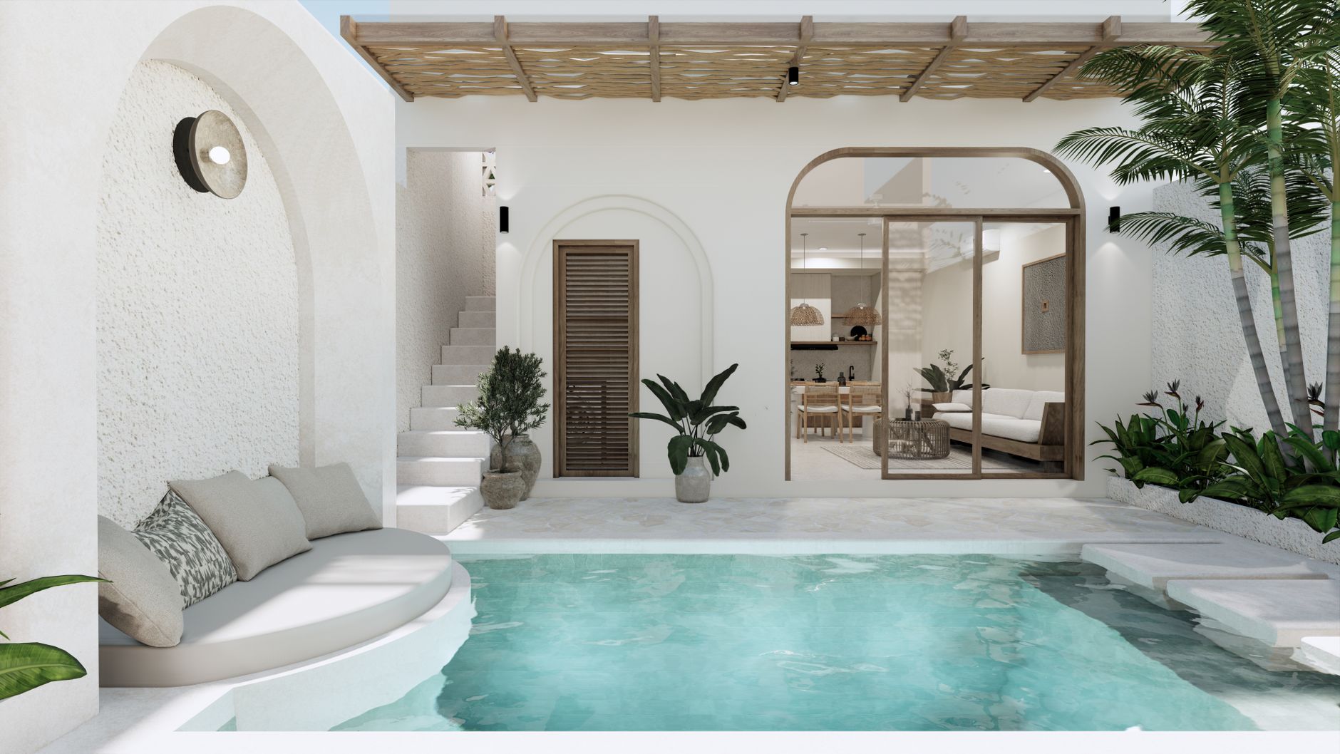 A luxurious Bali villa with a private pool