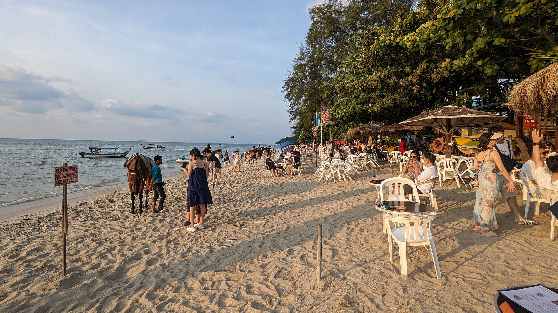 The resort beach at Batu Ferringhi on Penang's north coast.